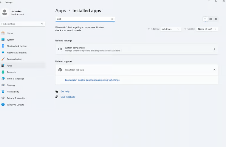 Installed apps - uninstall anti-cheats